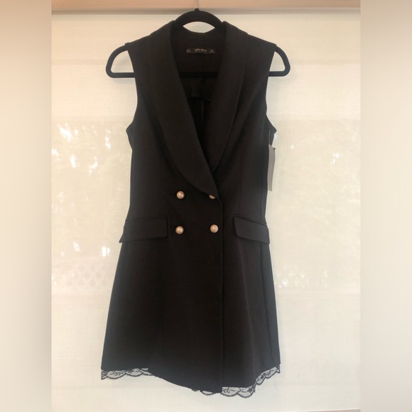 NWT Zara lace tuxedo blazer dress - Picture 2 of 6
